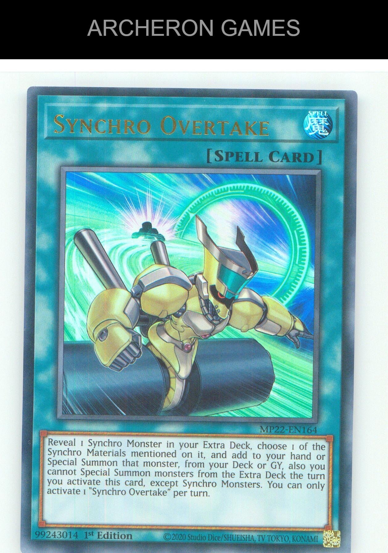 Synchro Overtake UR YUGIOH Card 1st Edition