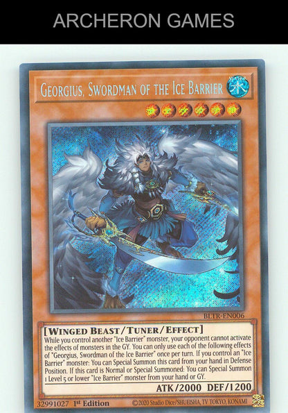 Georgius, Swordman of the Ice Barrier SEC YUGIOH Card