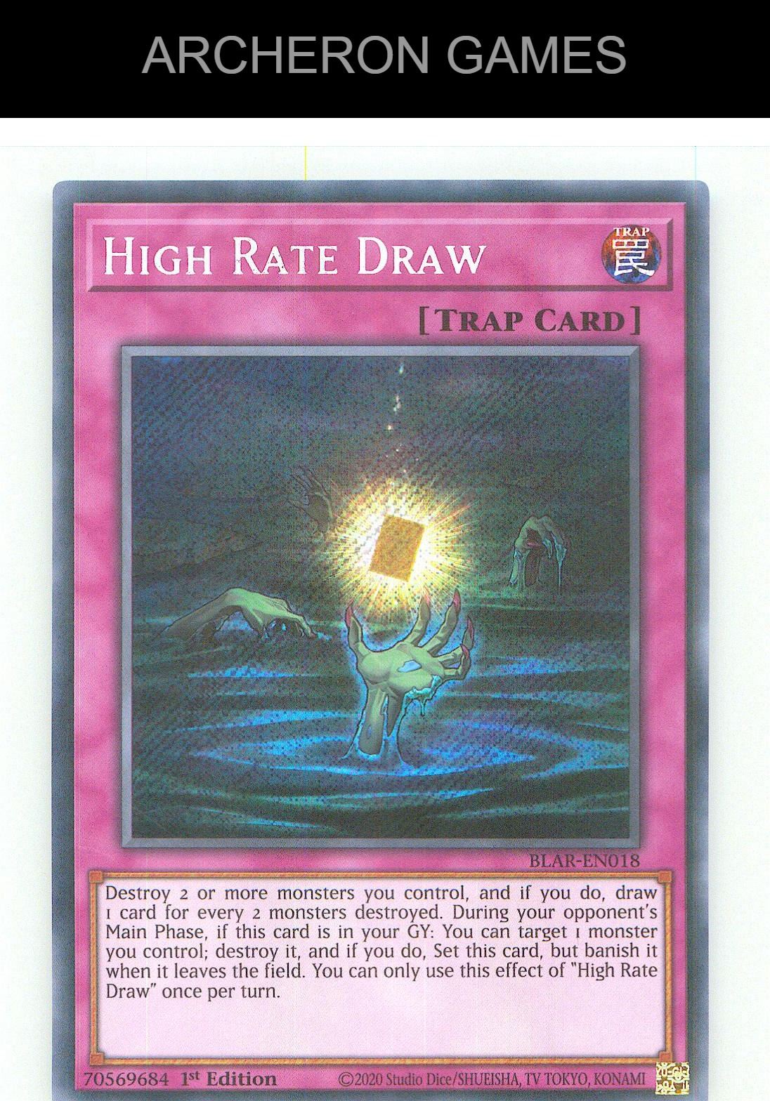 High Rate Draw SEC YUGIOH Card 1st Edition