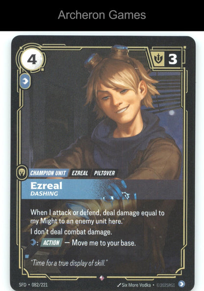 Ezreal - Dashing SFD 082/221 R  Card Spiritforged