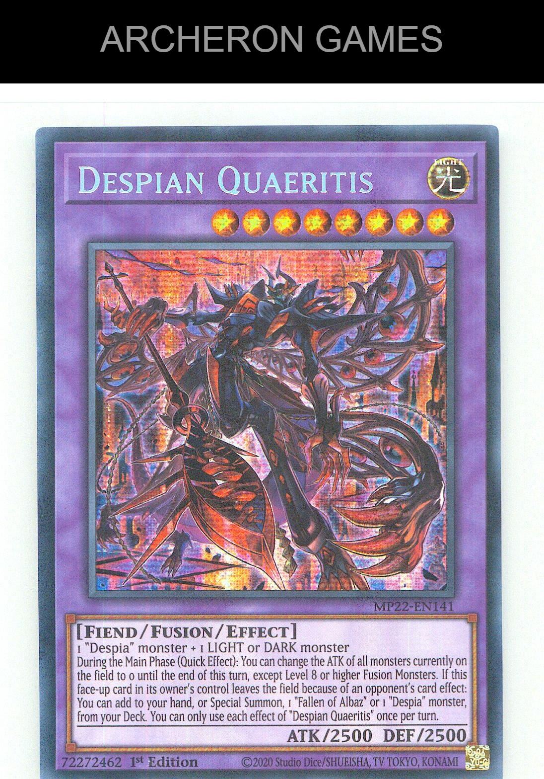 Despian Quaeritis Prismatic Secret Rare YUGIOH Card 1st Edition