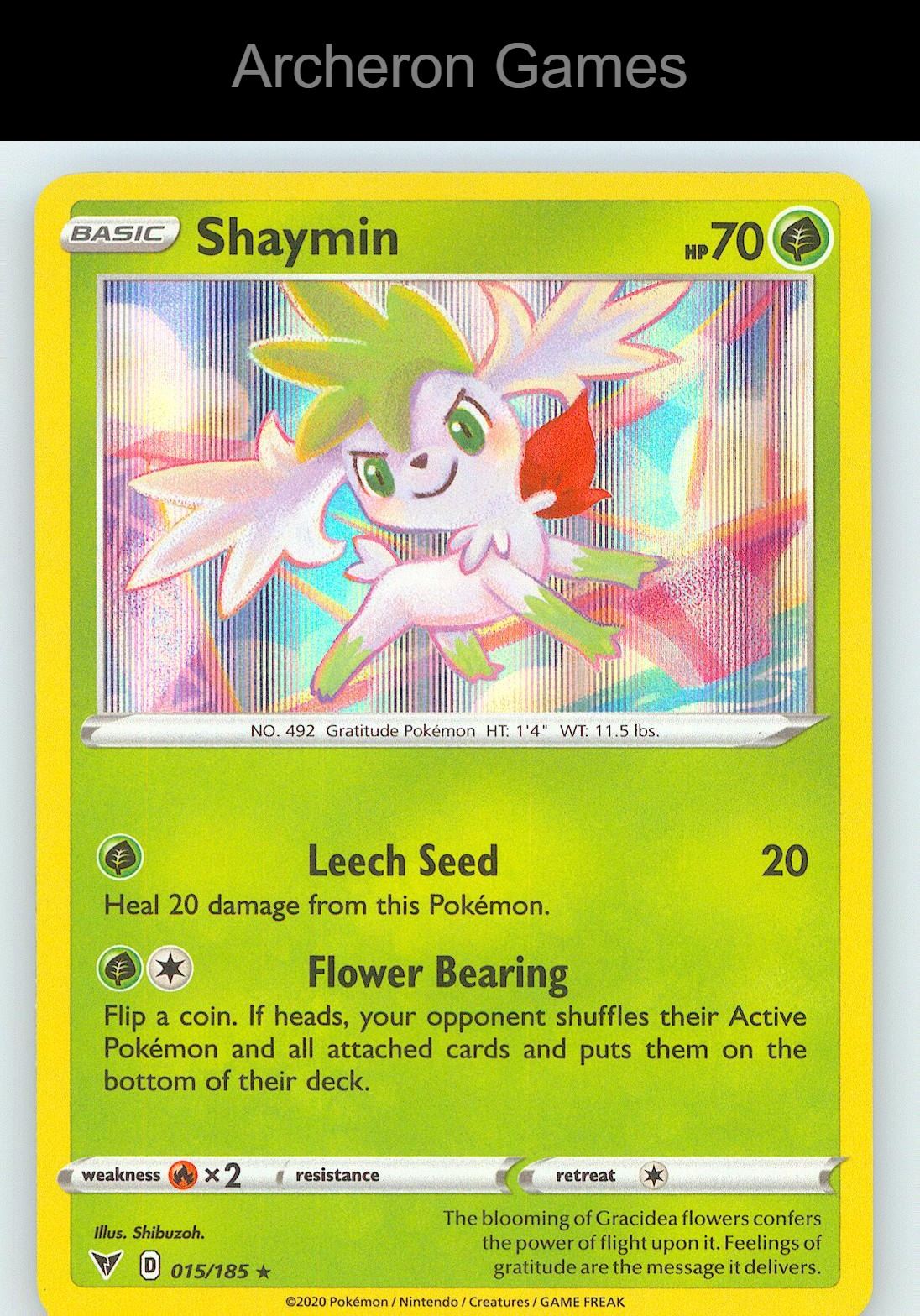 Pokemon Card Shaymin VIV 015/185 Line Holo R Vivid Voltage