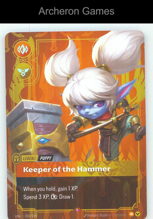 Poppy - Keeper of the Hammer UNL 203/219 R Unleashed Riftbound Card