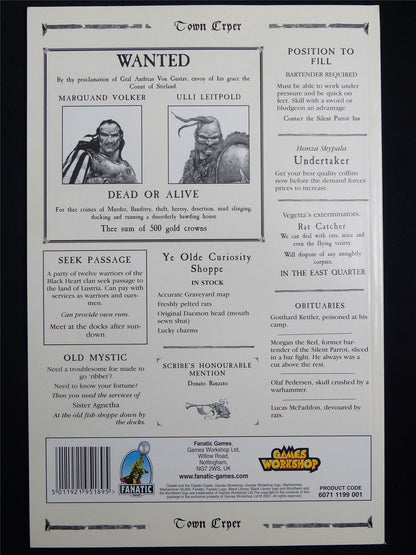 Mordheim: Town Cryer #13 Beware Outlaw Scum - Games Workshop Magazine #1N2