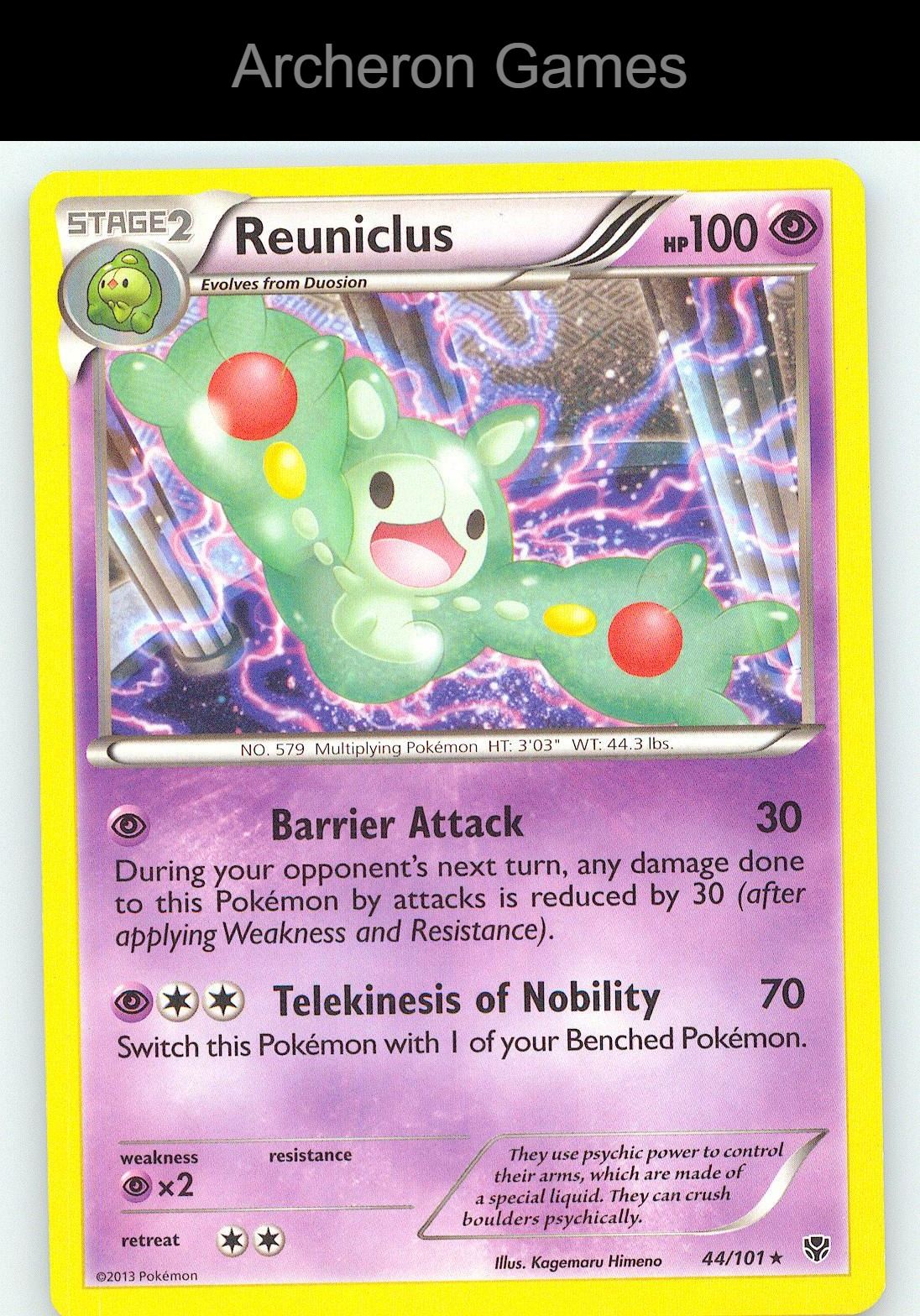 Pokemon Card Reuniclus PLB 44/101 R Plasma Blast