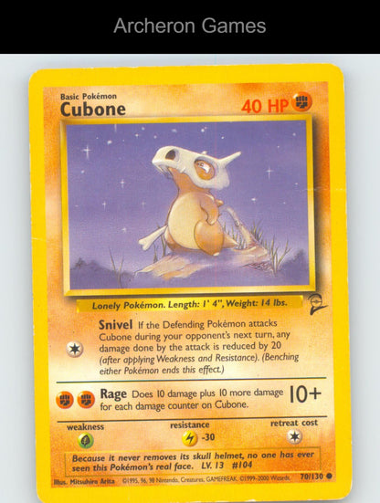 Pokemon Card Cubone B2 70/130 C Base Set 2
