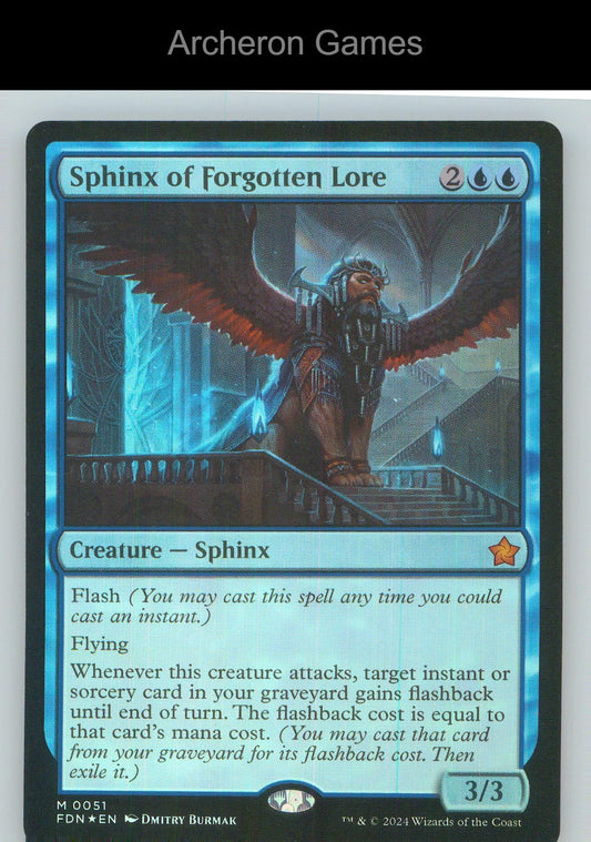 Sphinx of Forgotten Lore FDN 51 Mythic MTG Card NM/EX+ Foil