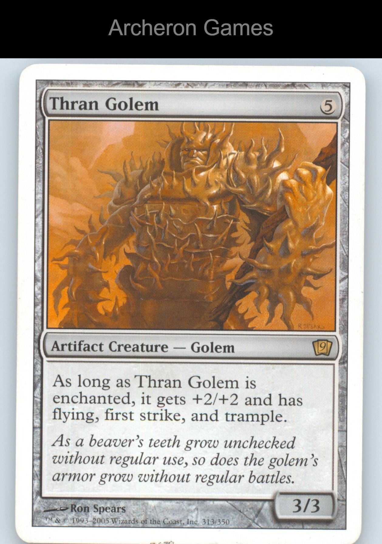 Thran Golem 313 R MTG Card 9th Edition