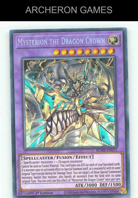Mysterion the Dragon Crown SEC YUGIOH Card