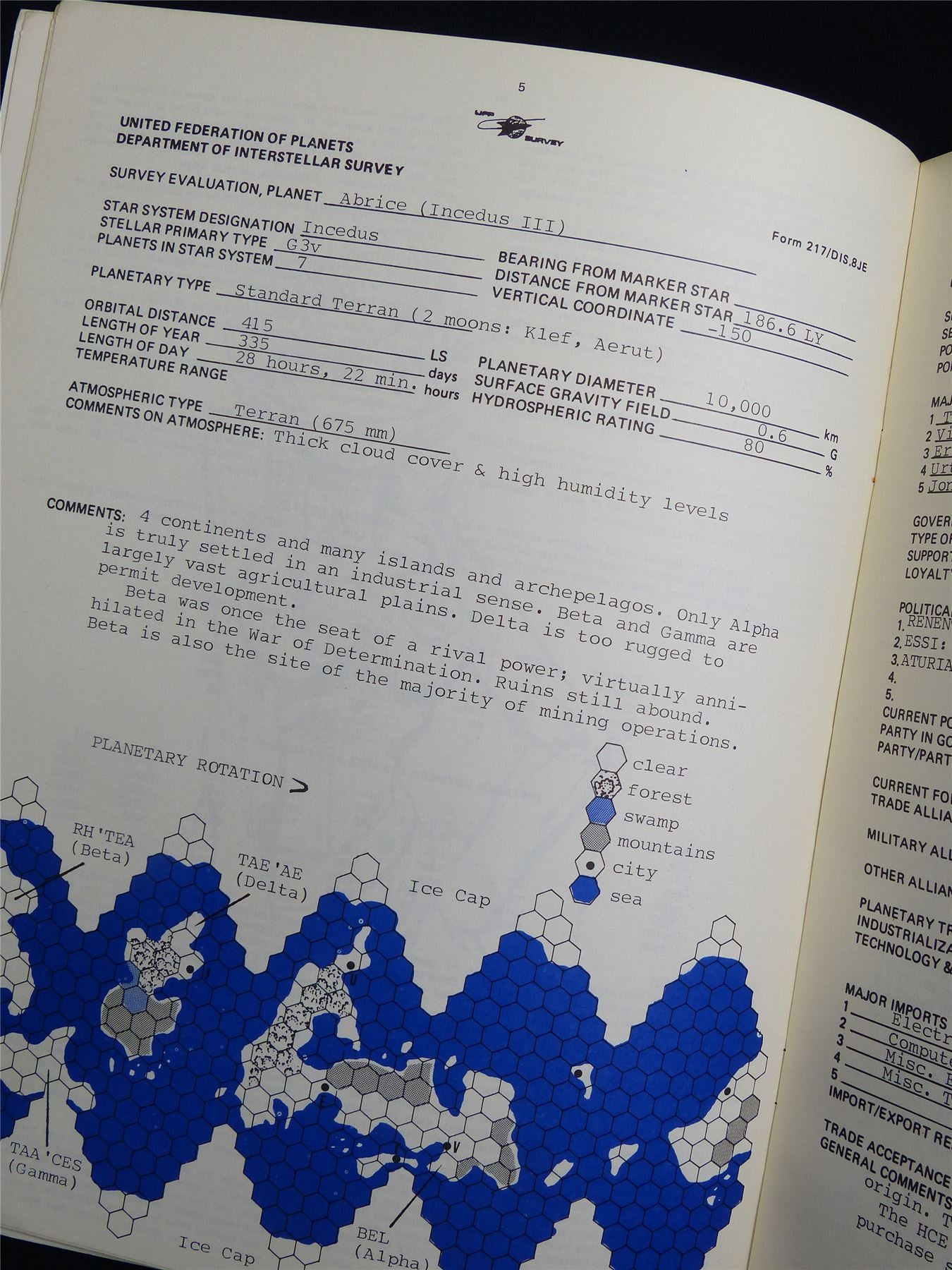 Space Opera: Incedus III An Espionage Mission - Roleplay Booklet #2S7