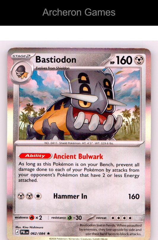 Pokemon Card Bastiodon ME05 062/084 R Pitch Black Holo