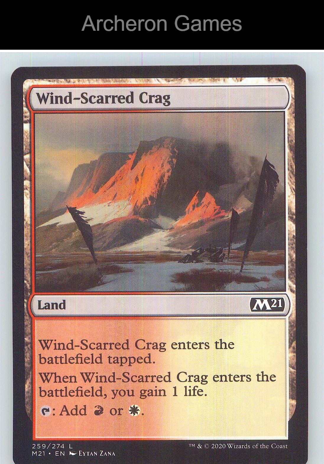 Wind-Scarred Crag M21 259 Land MTG Card NM/EX+