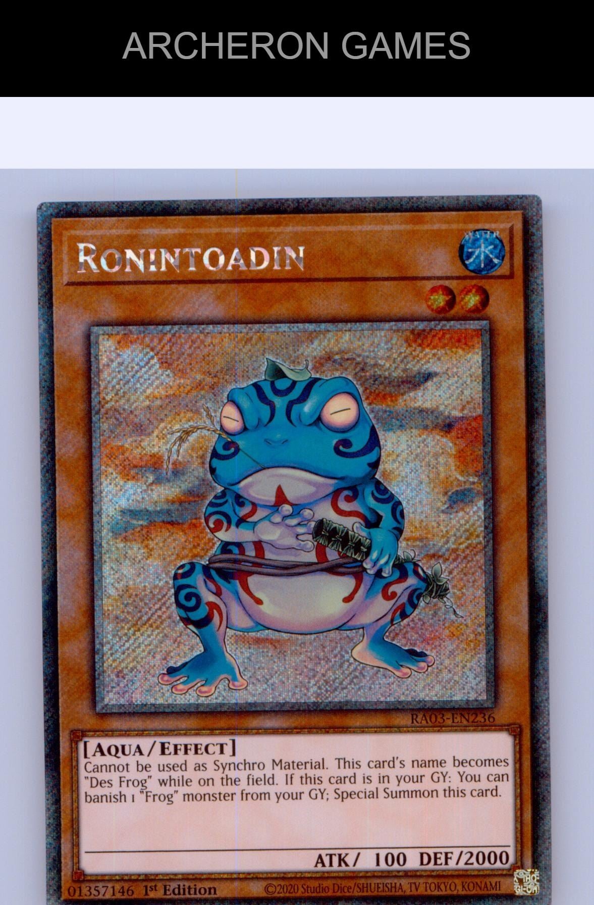 Ronintoadin (Platinum Secret Rare) Platinum Secret Rare YUGIOH Card 1st Edition