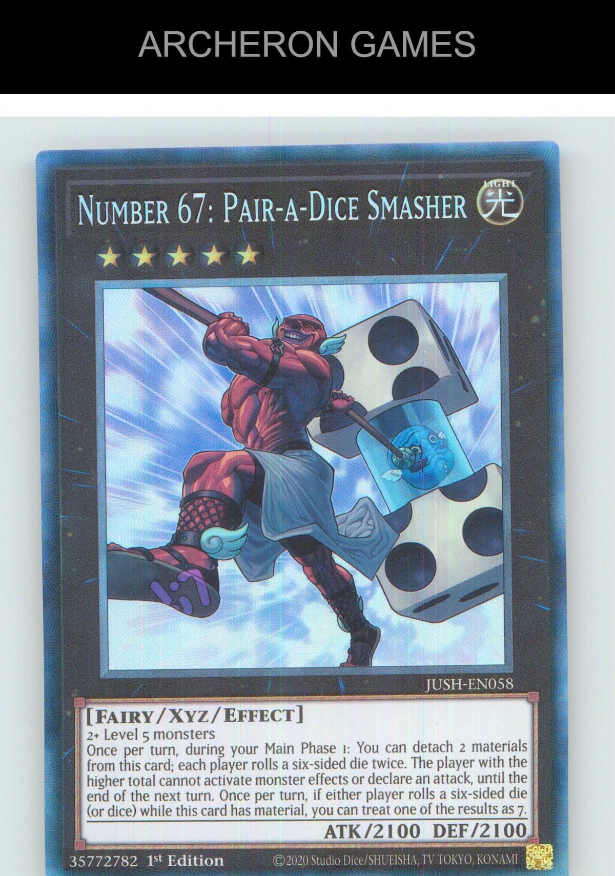 Number 67: Pair-a-Dice Smasher (CR) Collector's Rare YUGIOH Card 1st Edition