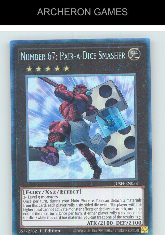 Number 67: Pair-a-Dice Smasher (CR) Collector's Rare YUGIOH Card 1st Edition