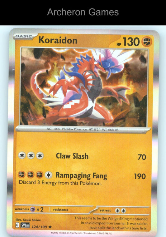 Pokemon Card Koraidon SVI 124/198 R Scarlet & Violet Holo