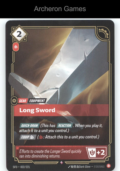 Long Sword SFD 022/221 R  Card Spiritforged