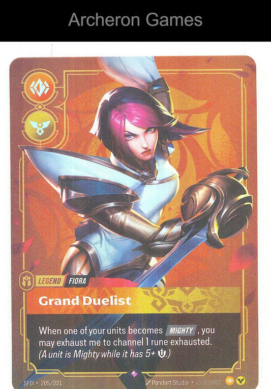 Fiora - Grand Duelist SFD 205/221 R Spiritforged Riftbound Card