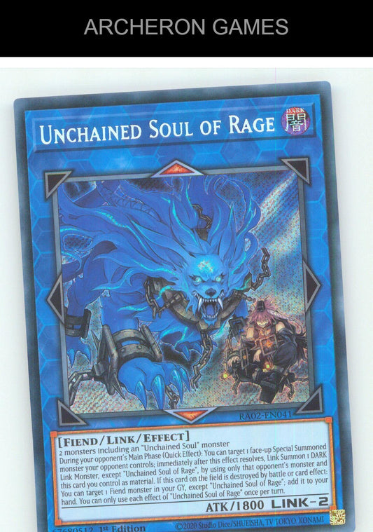 Unchained Soul of Rage (Secret Rare) SEC YUGIOH Card 1st Edition