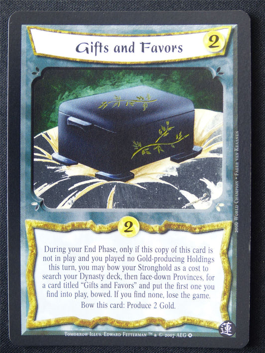 Gifts and Favors Foil - Tom - Legend of the Five Rings L5R Card #WF