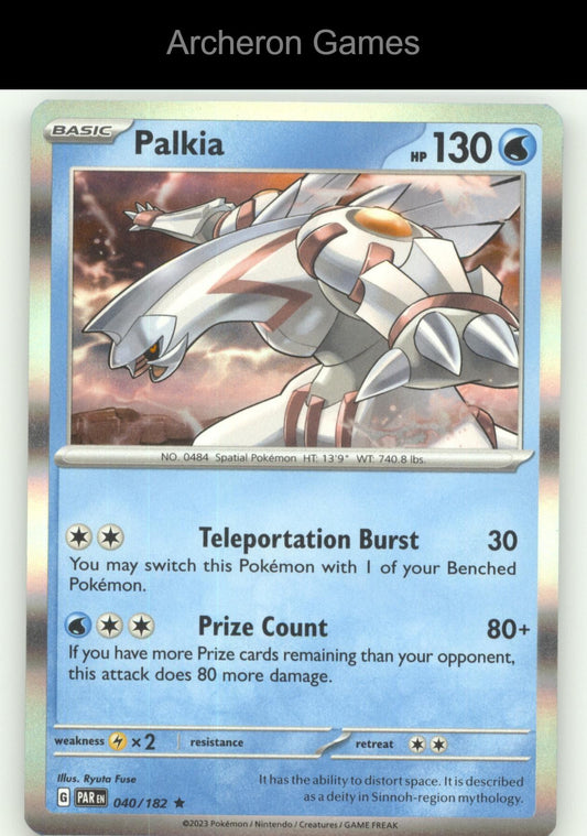 Pokemon Card Palkia PAR 040/182 R Paradox Rift Holo