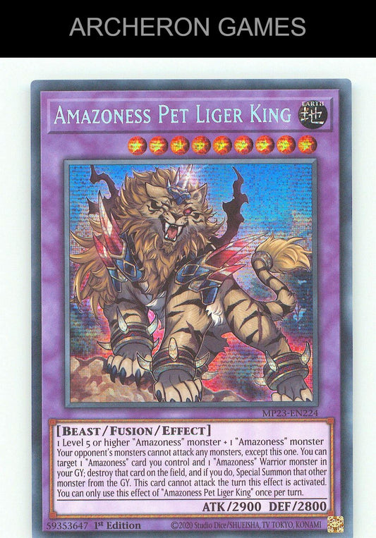 Amazoness Pet Liger King SEC YUGIOH Card