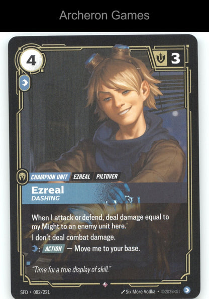 Ezreal - Dashing SFD 082/221 R  Card Spiritforged