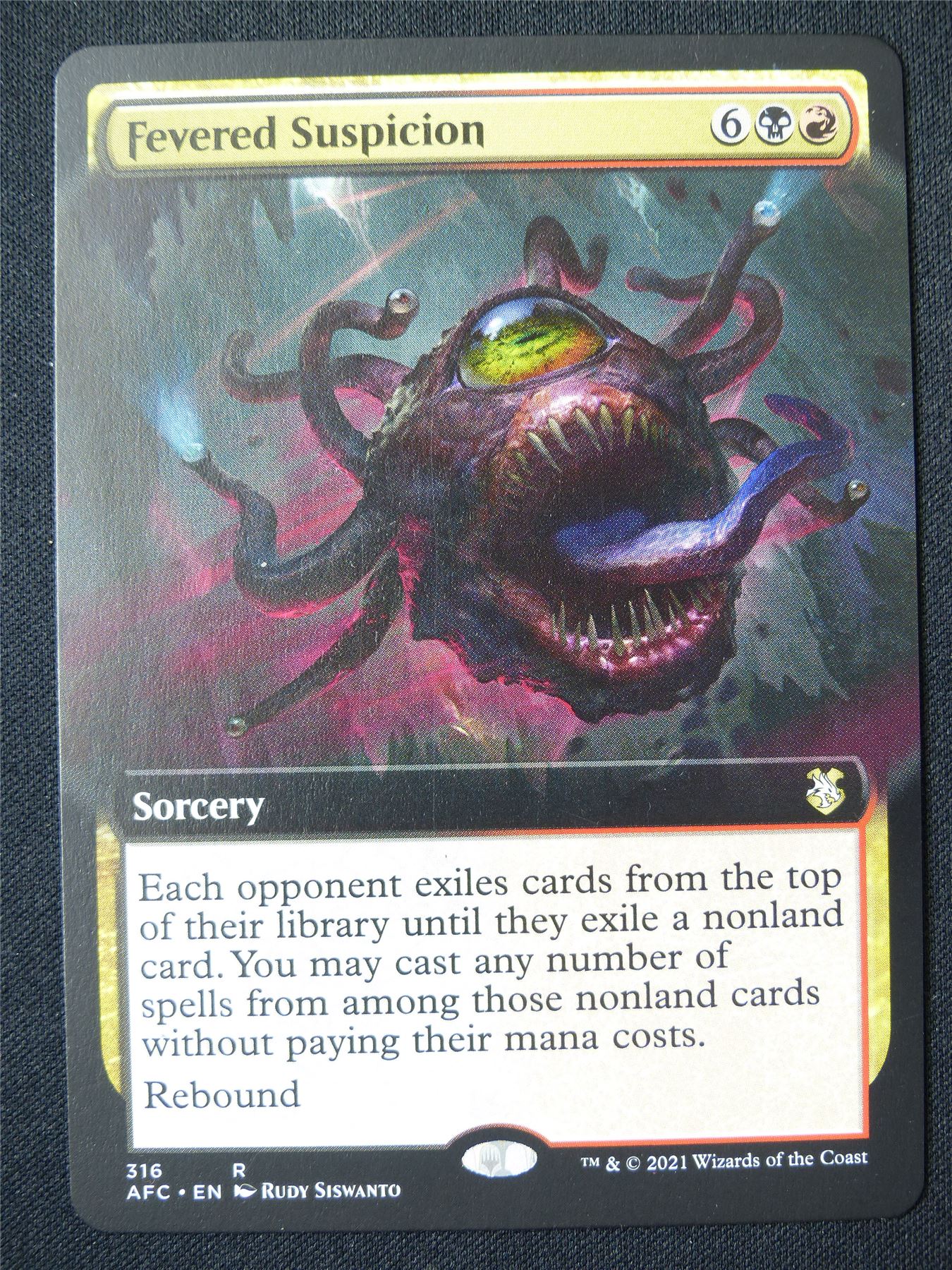 Fevered Suspicion Extended Art - AFC - Mtg Card #1KY