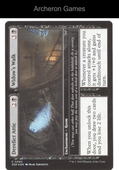 Derelict Attic // Widow's Walk 93 C MTG Card Duskmourn: House of Horror