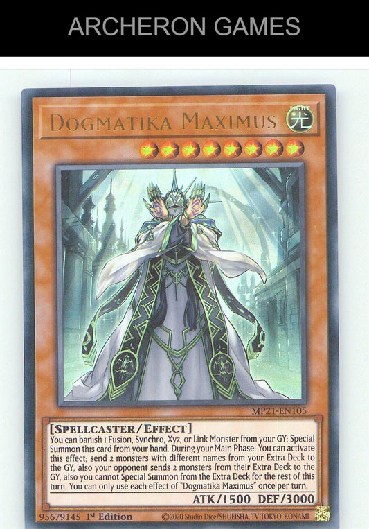 Dogmatika Maximus Ultra Rare YUGIOH Card 1st Edition