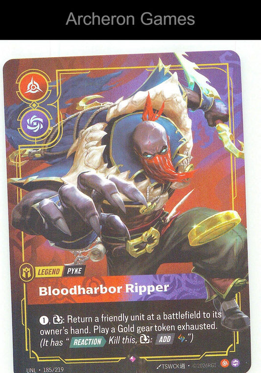 Pyke - Bloodharbor Ripper UNL 185/219 R Unleashed Riftbound Card