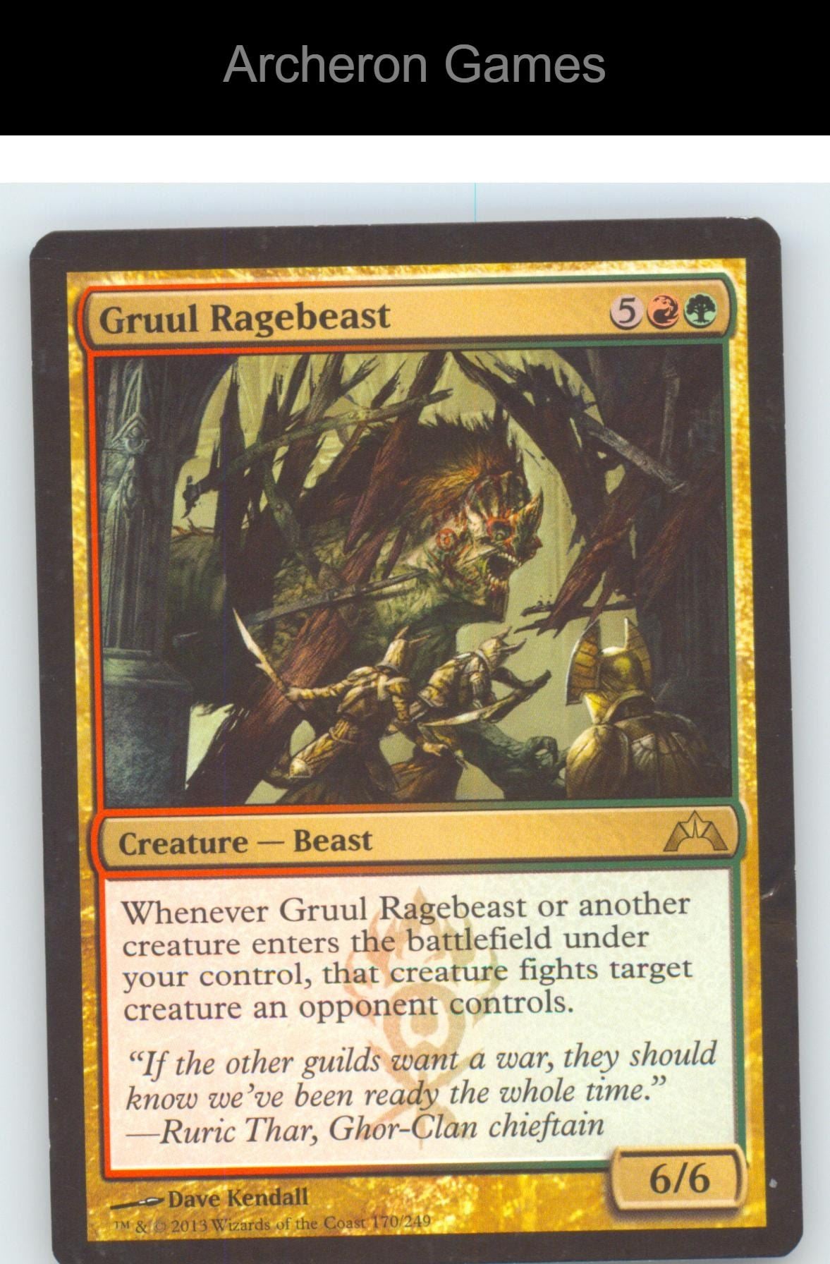 Gruul Ragebeast GTC 170 R MTG Card NM/EX+
