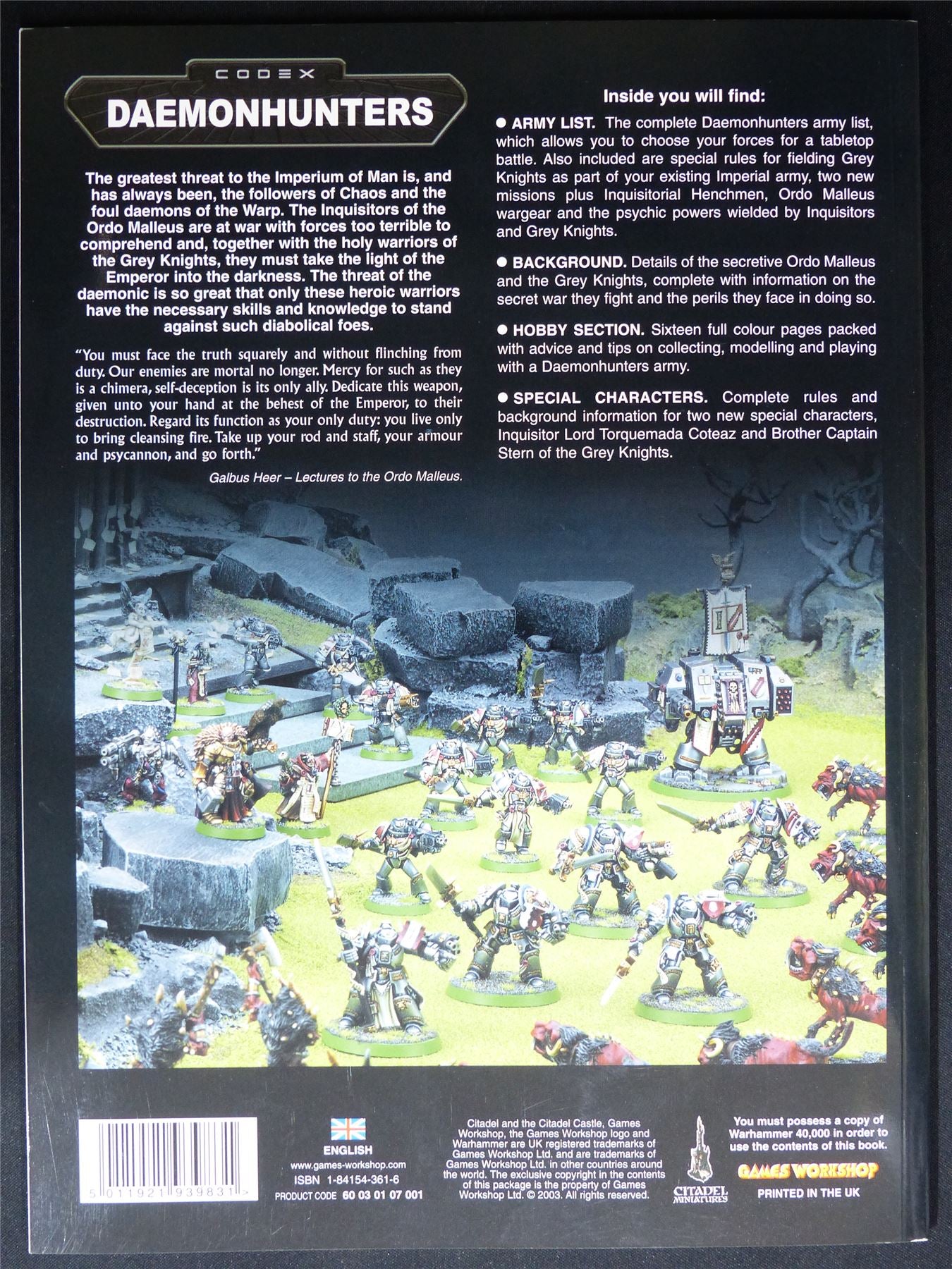 Daemonhunters Codex 2003 Softback - Warhammer 40K #1P8
