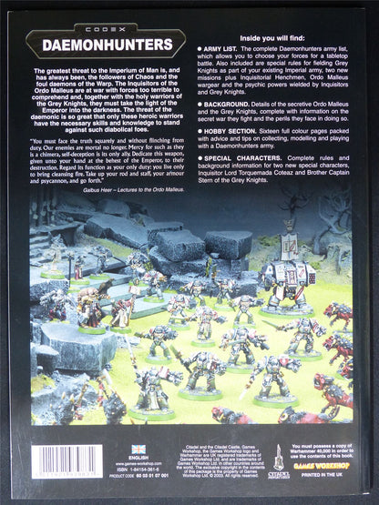 Daemonhunters Codex 2003 Softback - Warhammer 40K #1P8