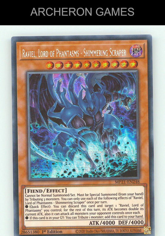 Raviel, Lord of Phantasms - Shimmering Scraper SEC YUGIOH Card