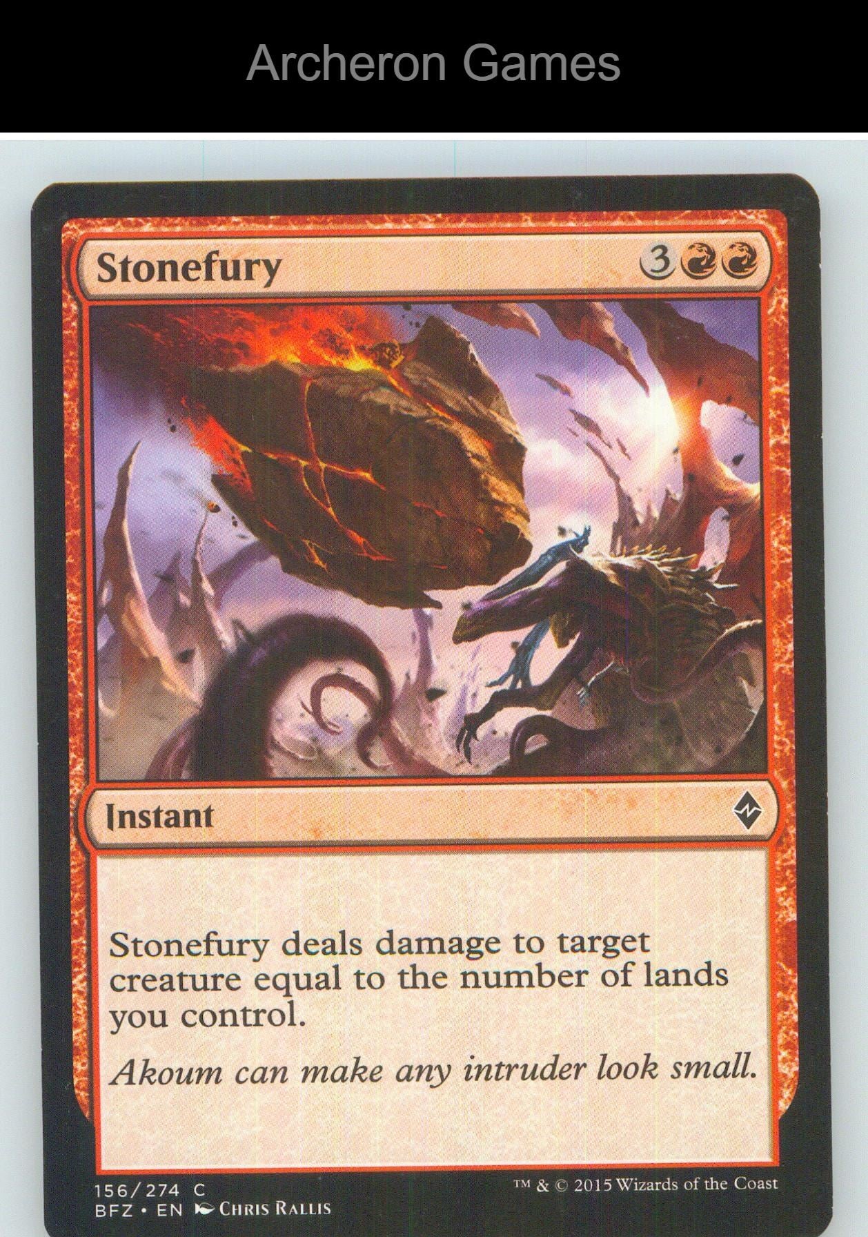 Stonefury BFZ 156 C MTG Card NM/EX+
