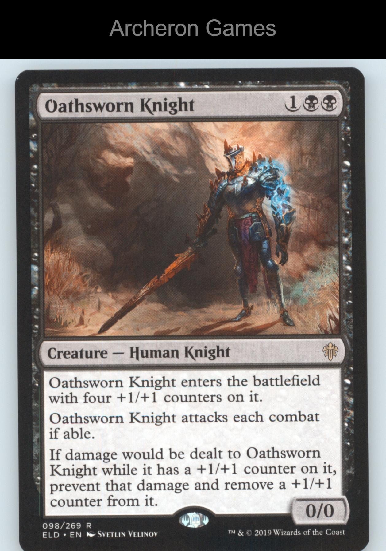 Oathsworn Knight 98 R MTG Card Promo Pack: Throne of Eldraine
