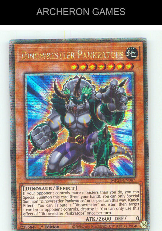 Dinowrestler Pankratops (Quarter Century Secret Rare) YUGIOH Card 1st Edition