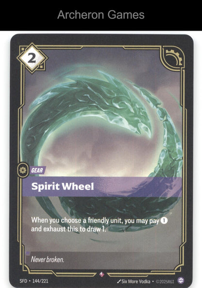 Spirit Wheel SFD 144/221 R  Card Spiritforged