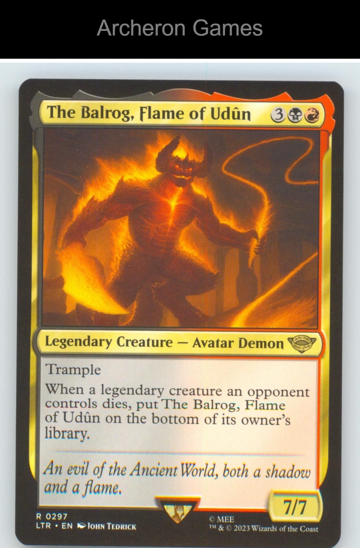 The Balrog, Flame of Udun LTR 297 R MTG Card NM/EX+