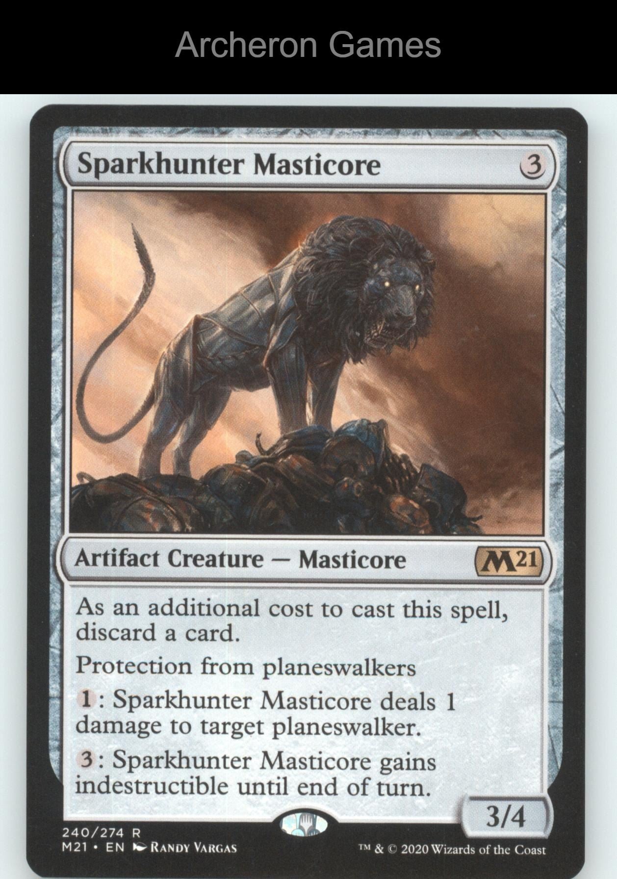 Sparkhunter Masticore 240 P MTG Card Promo Pack: Core Set 2021