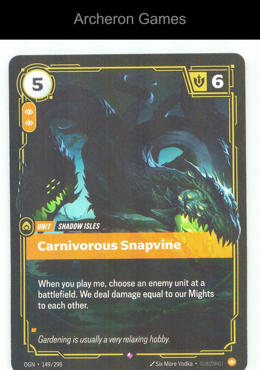 Carnivorous Snapvine OGN 149/298 R Origins Riftbound Card Foil