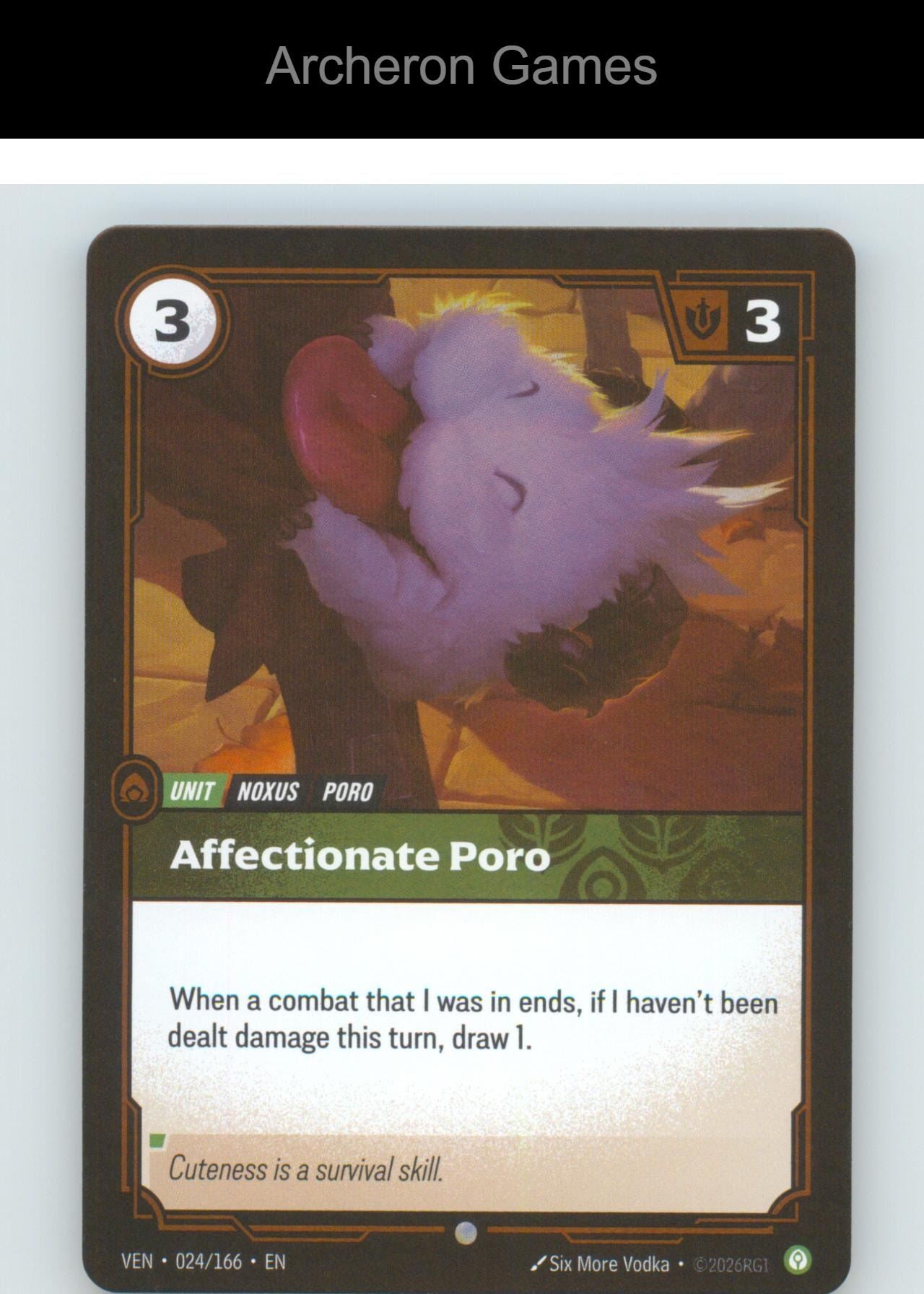 Affectionate Poro VEN 024/166 C Vendetta Riftbound Card Foil