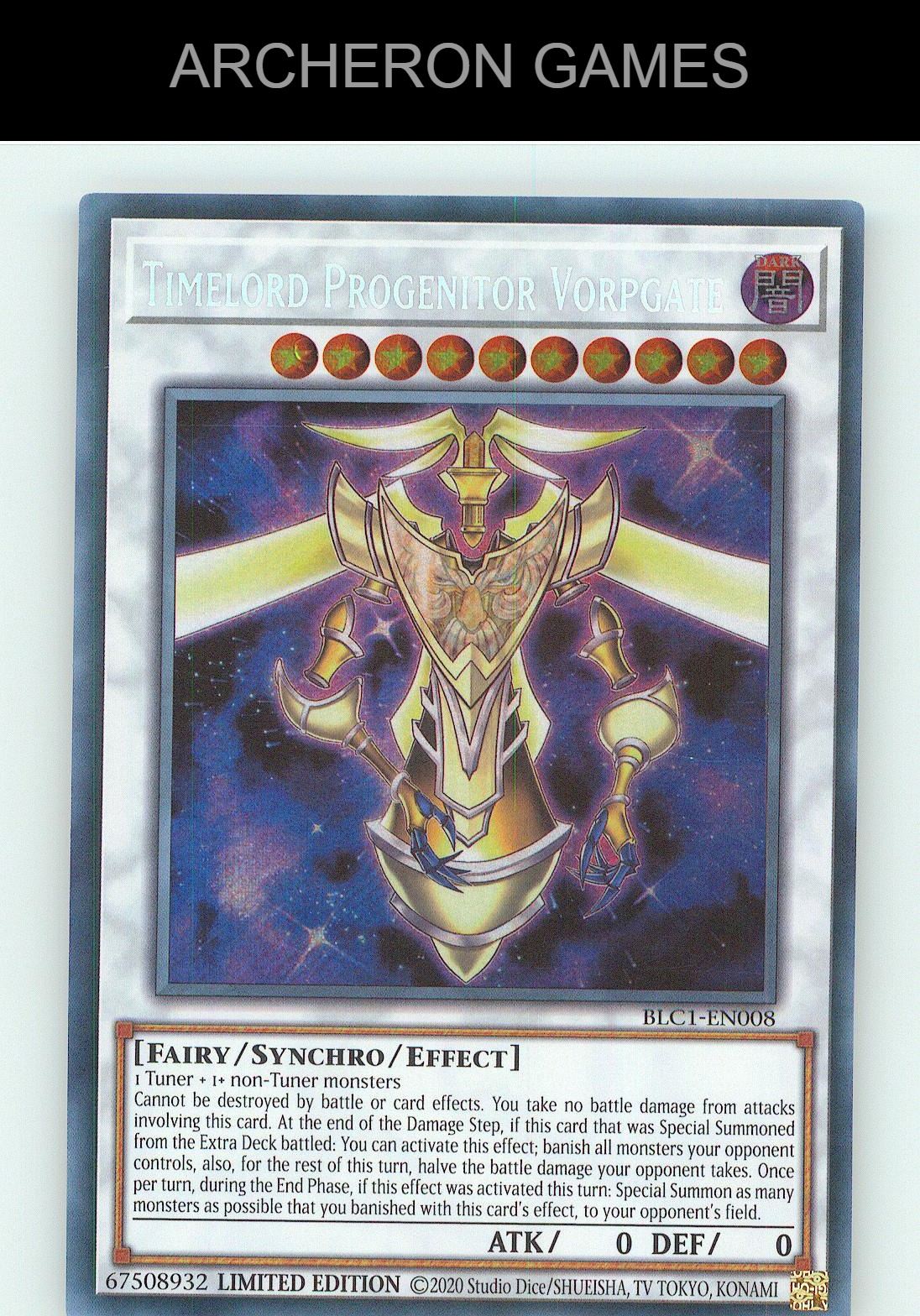 Timelord Progenitor Vorpgate SEC YUGIOH Card Limited