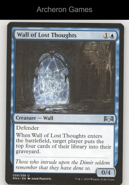 Wall of Lost Thoughts 59 UC MTG Card Ravnica Allegiance