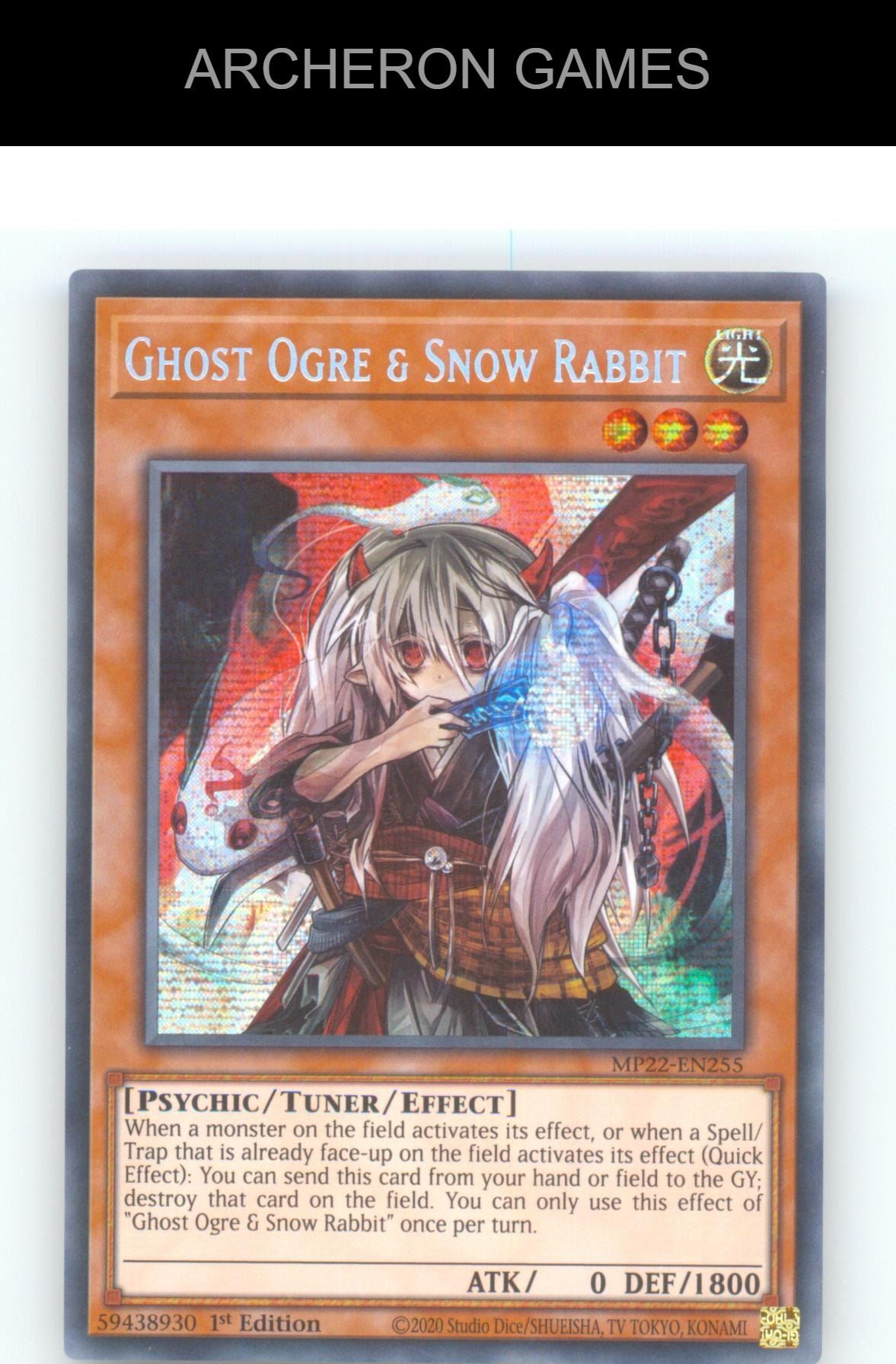 Ghost Ogre & Snow Rabbit Prismatic Secret Rare YUGIOH Card 1st Edition