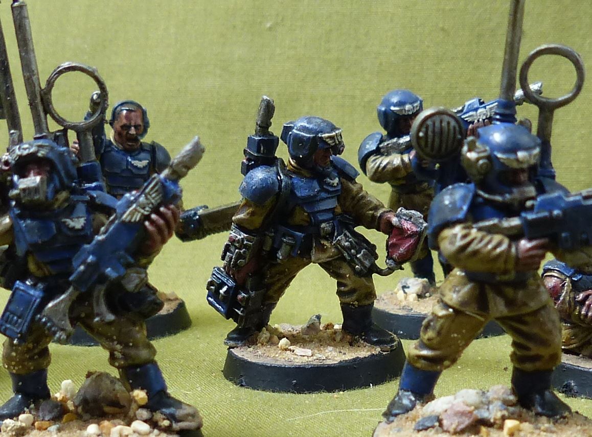 Cadian Shock Troops with Classic Metal Command Squad painted - Astra Militarum - Warhammer 40K #2Y1