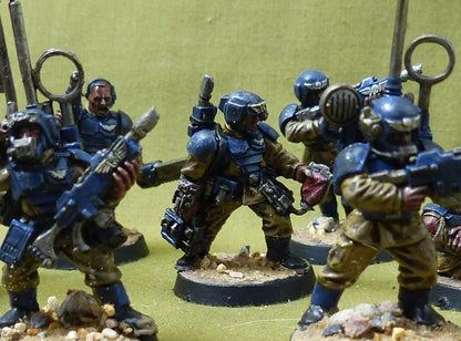 Cadian Shock Troops with Classic Metal Command Squad painted - Astra Militarum - Warhammer 40K #2Y1