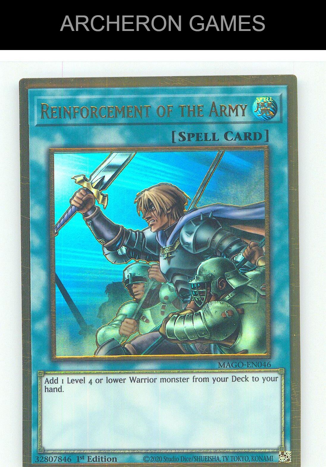 Reinforcement of the Army Premium Gold Rare YUGIOH Card 1st Edition