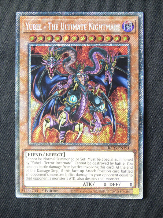 Yubel - The Ultimate Nightmare RA03 Platinum Secret Rare - 1st ed Yugioh Card #569